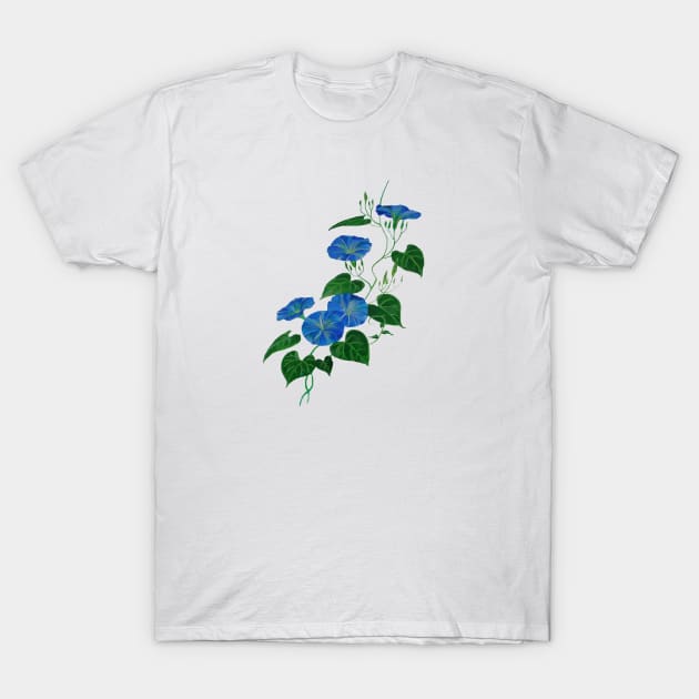 Victorian Style Morning Glory Wildflower Vine T-Shirt by taiche